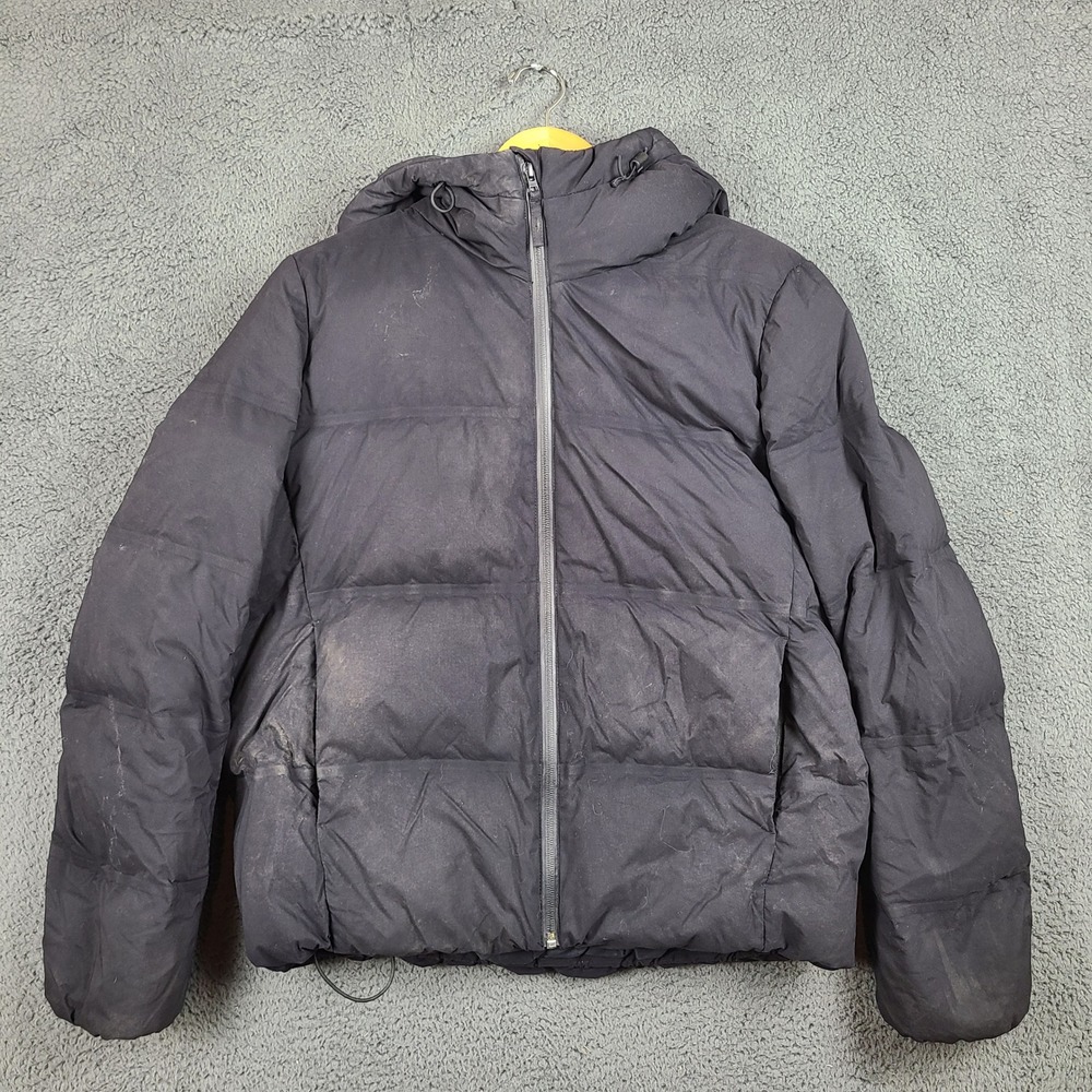 Uniqlo Seamless Down Parka Black Hooded Puffer Jacket Windproo Womens Small